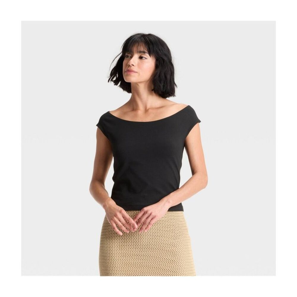 A . NEW DAY Womens Slim fit Off the Shoulder Blouse, NWT